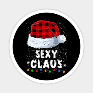 Sexy Claus Red Plaid Christmas Santa Family Matching Pajama Magnet